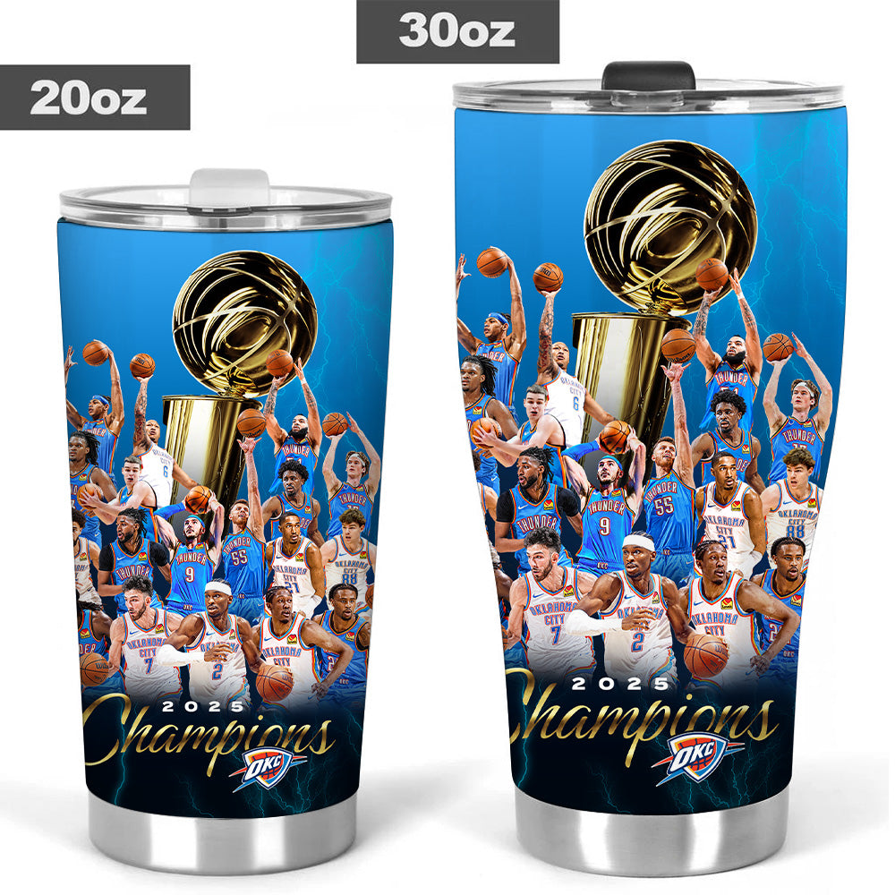 Oklahoma City Thunder 2025 NBA Champions Tumbler Cup – TANTN 13916