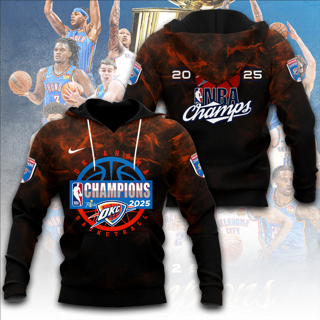 Oklahoma City Thunder 2025 NBA Champions 3D Apparel – TANTN 13974
