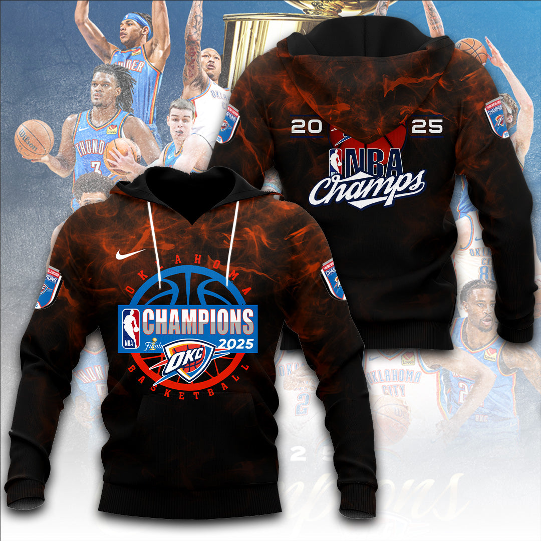 Oklahoma City Thunder 2025 NBA Champions 3D Apparel – TANTN 13974