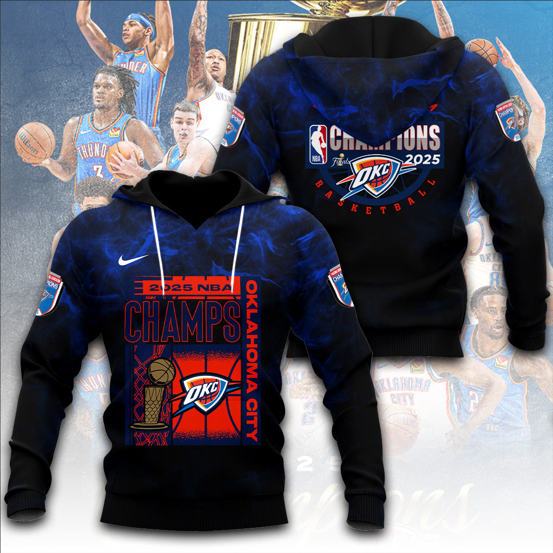 Oklahoma City Thunder 2025 NBA Champions 3D Apparel – TANTN 13977