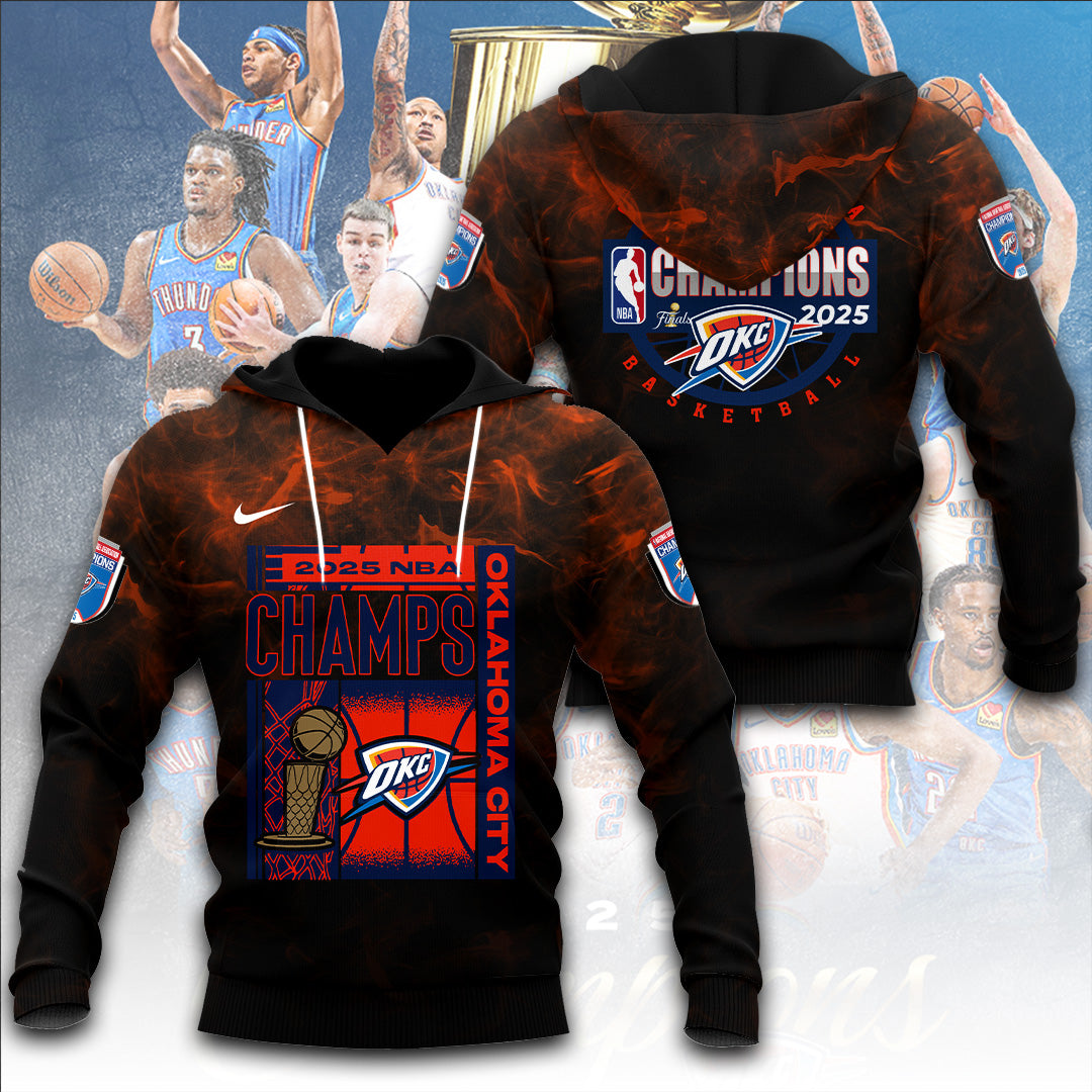 Oklahoma City Thunder 2025 NBA Champions 3D Apparel – TANTN 13978