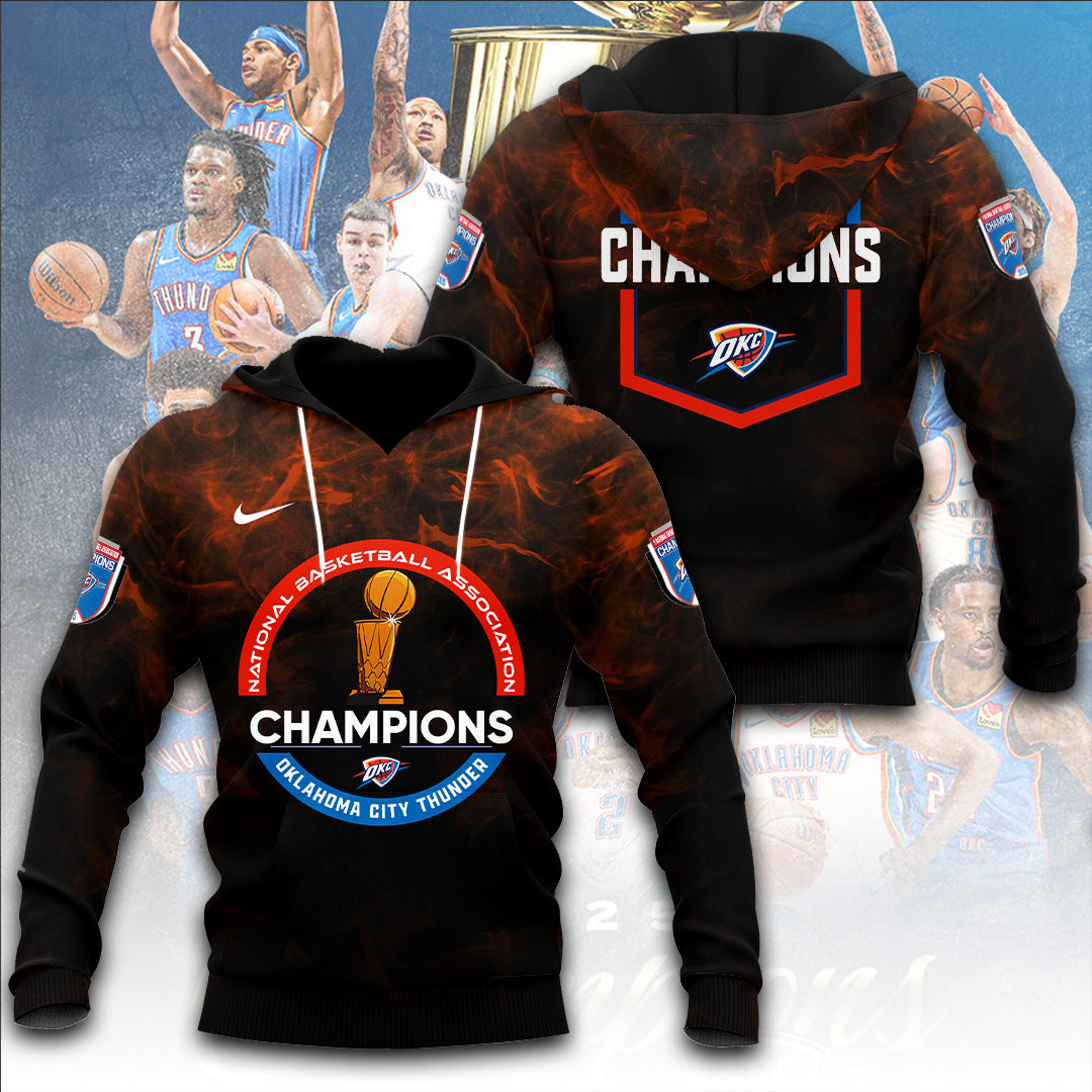 Oklahoma City Thunder 2025 NBA Champions 3D Apparel – TANTN 13979