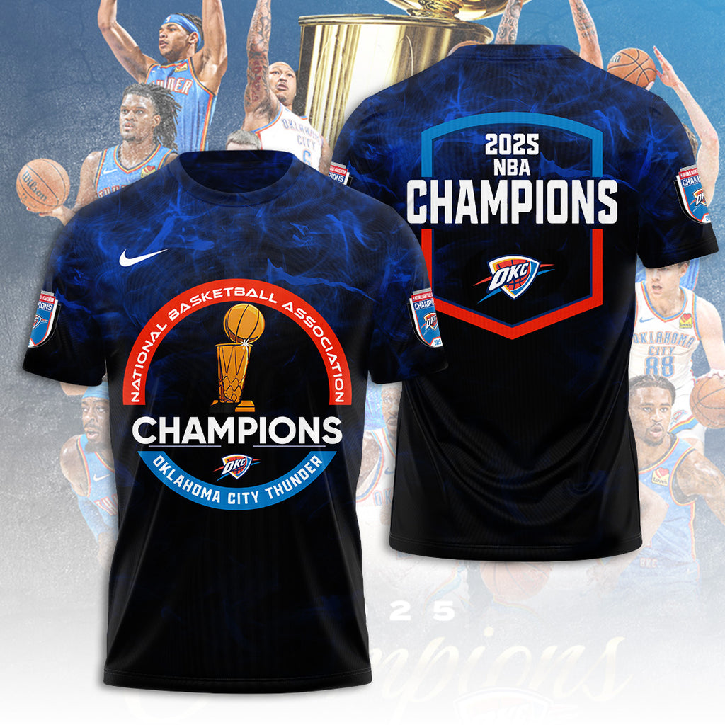 Oklahoma City Thunder 2025 NBA Champions 3D Apparel – TANTN 13980