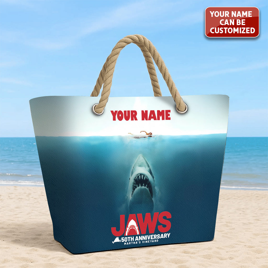 Personalized Jaws Hemp Rope Tote Bag – TANTN 14197