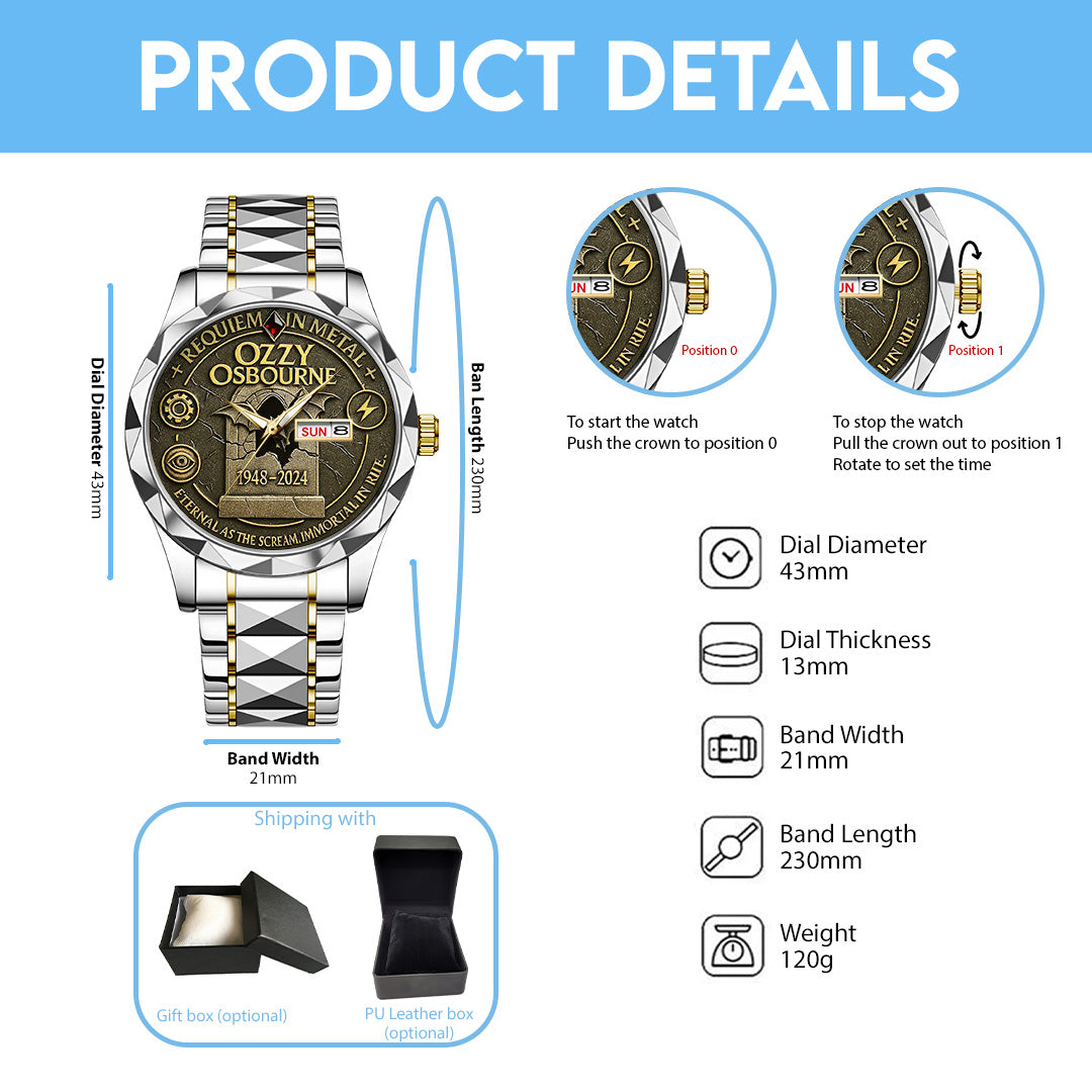 Ozzy Osbourne Alloy Luxury Quartz Watch – TANTN 14735