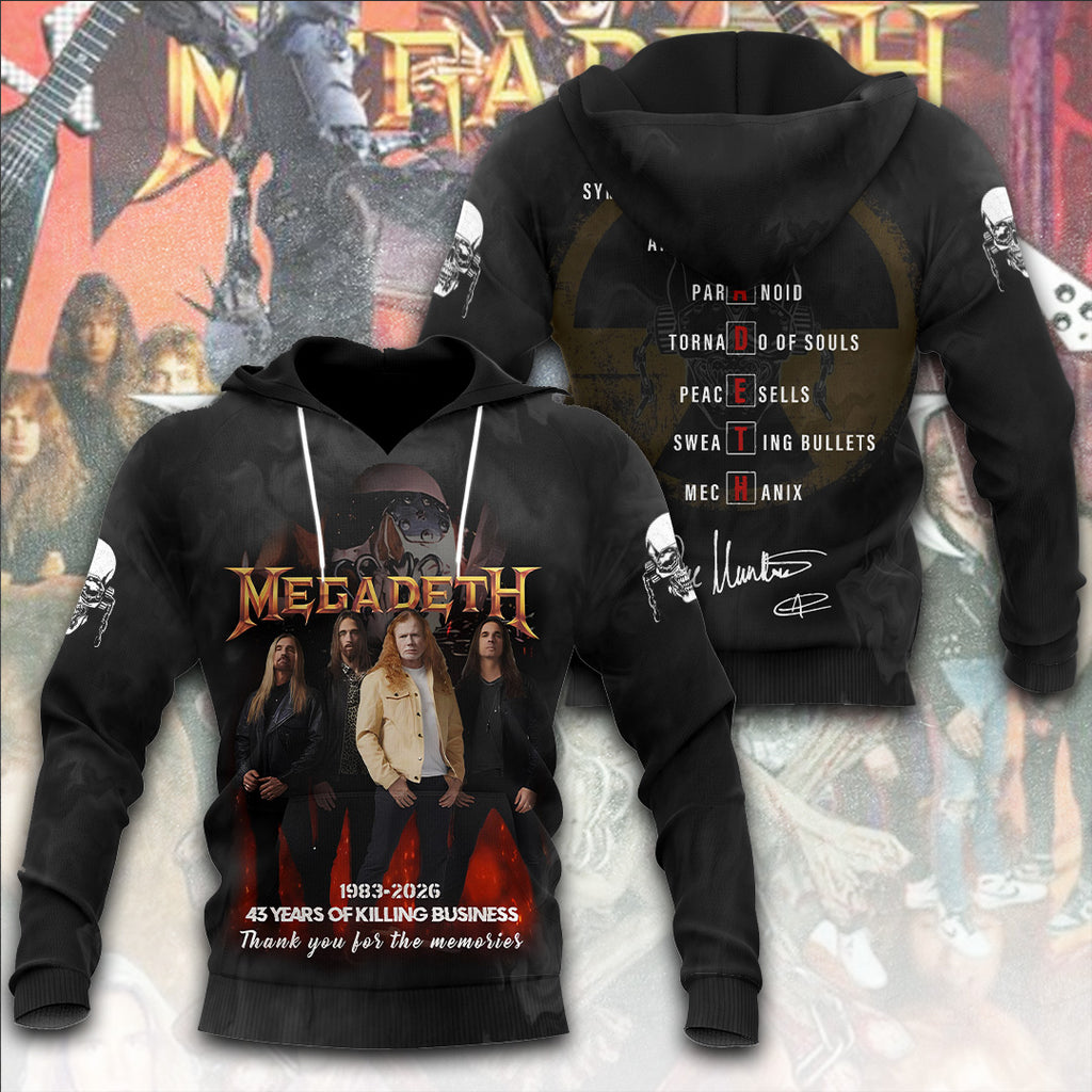 Megadeth 43 Years 3D Apparel – TANTN15454