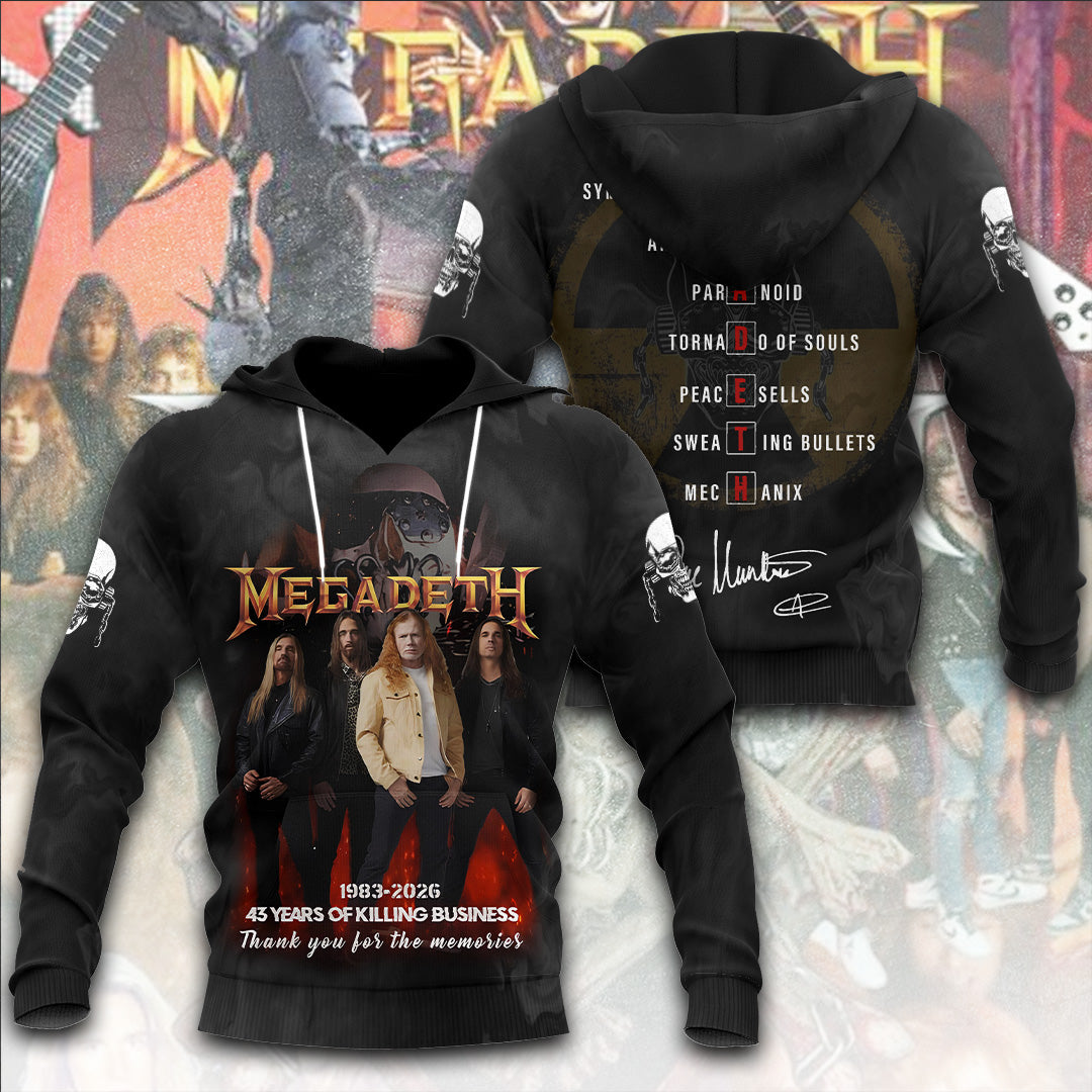 Megadeth 43 Years 3D Apparel – TANTN15454