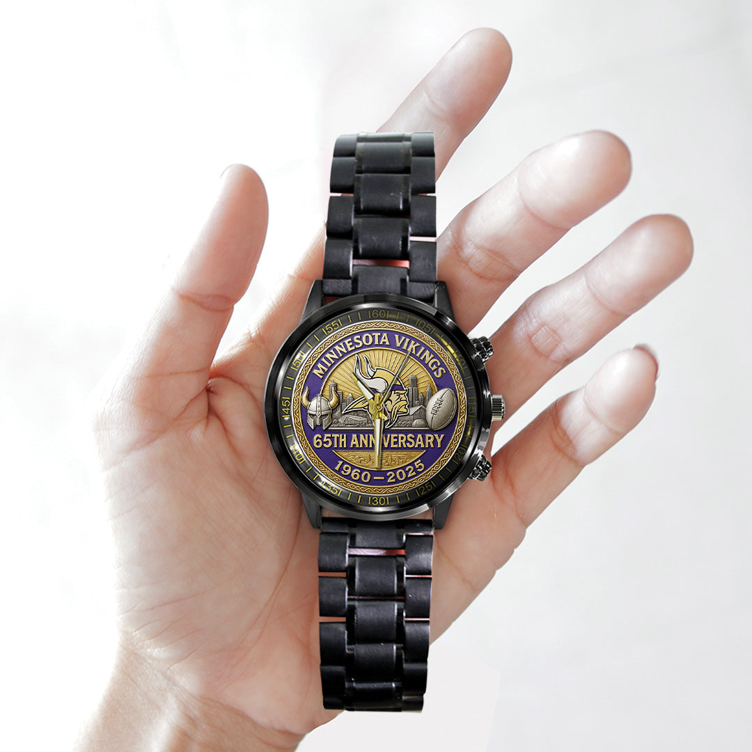 Minnesota Vikings Black Stainless Steel Watch – TANTN15903