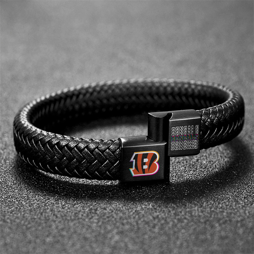 Cincinnati Bengals Crucial Catch 2025 Braided Leather Bracelet – TANTN15915