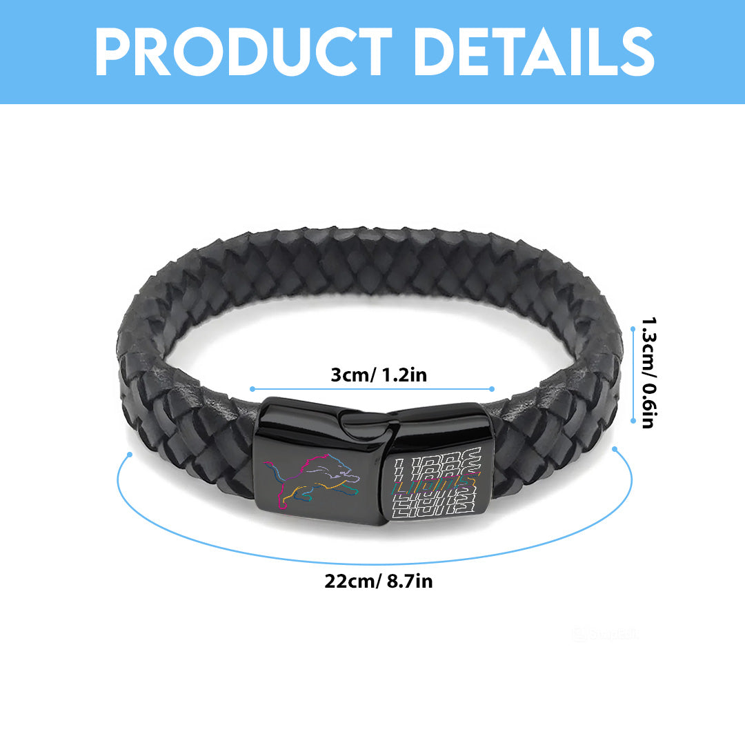 Detroit Lions Crucial Catch 2025 Braided Leather Bracelet – TANTN15920