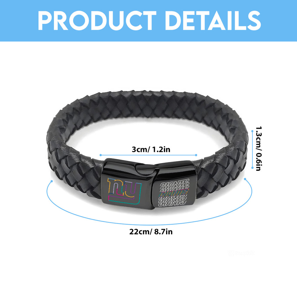 New York Giants Crucial Catch 2025 Braided Leather Bracelet – TANTN15930