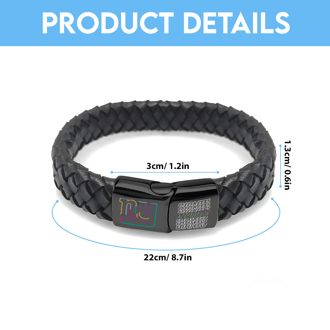 New York Giants Crucial Catch 2025 Braided Leather Bracelet – TANTN15930