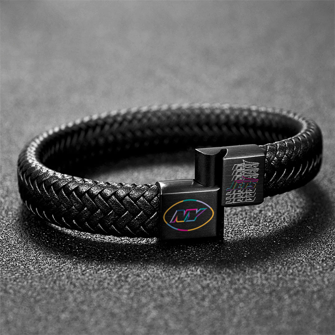 New York Jets Crucial Catch 2025 Braided Leather Bracelet – TANTN15936