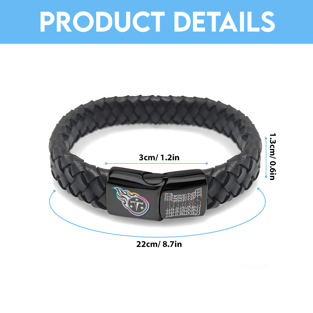 Tennessee Titans Crucial Catch 2025 Braided Leather Bracelet – TANTN15940