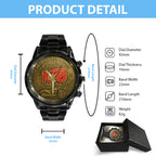 Detroit Red Wings 100th Anniversary 2026 Black Stainless Steel Watch – TANTN16095