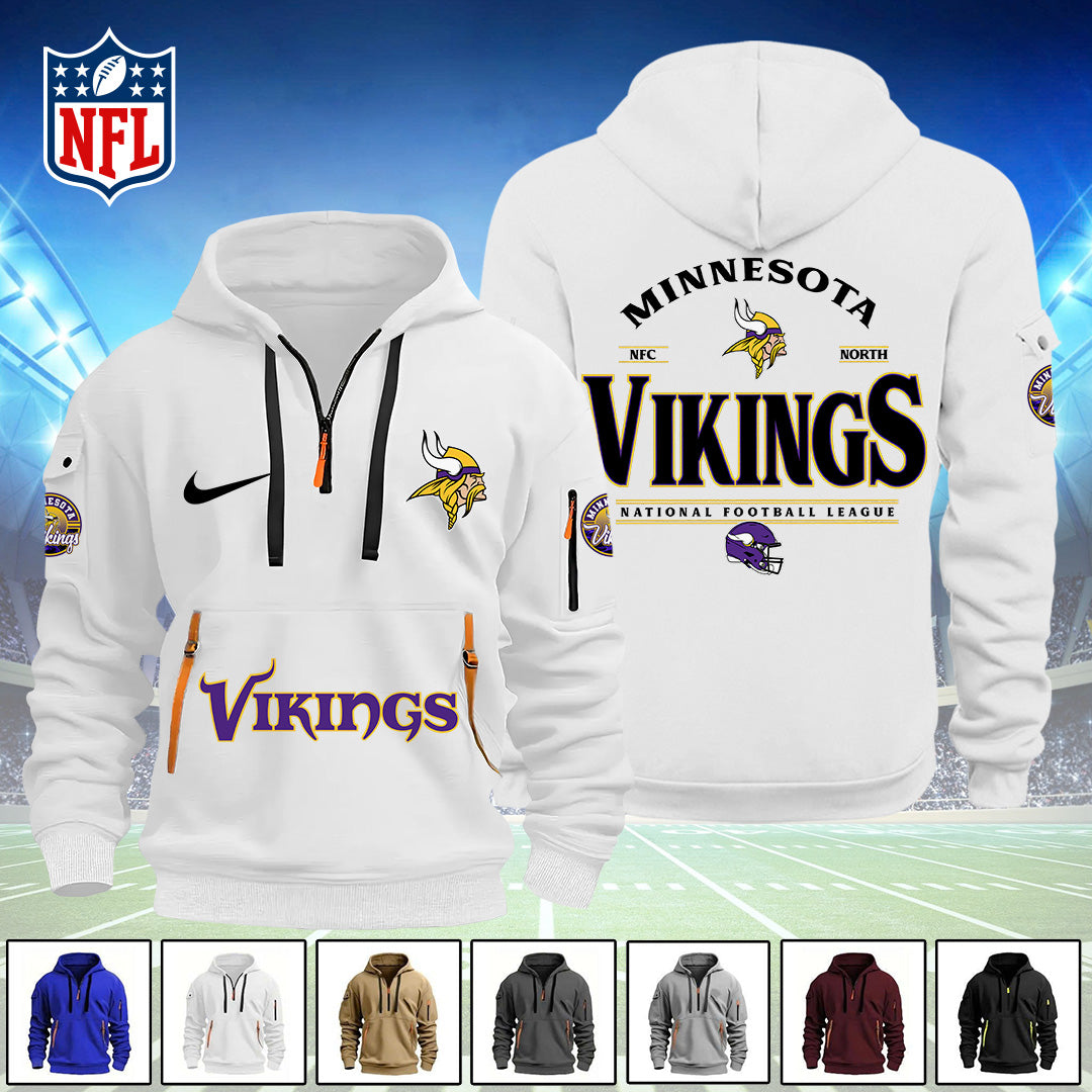 Minnesota Vikings 2D Quarter Zip Hoodie – TANTN16122