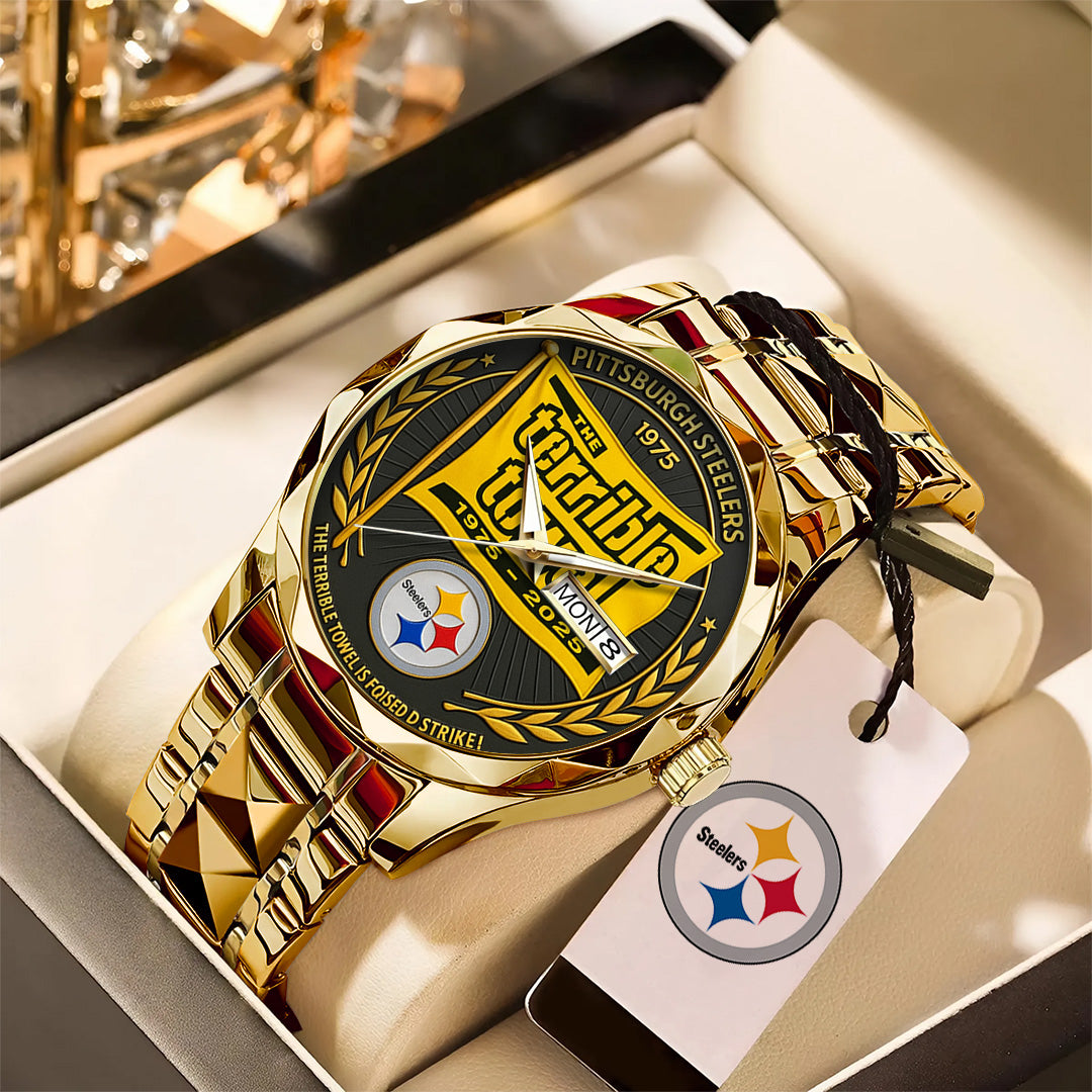 Pittsburgh Steelers The Terrible Towel 2025 Alloy Luxury Quartz Watch – TANTN16136