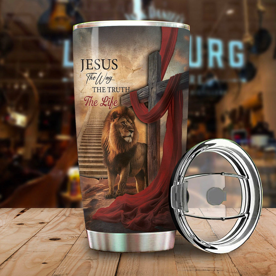Lion Cross Resurrection Christian Tumbler Cup – TANTN16191