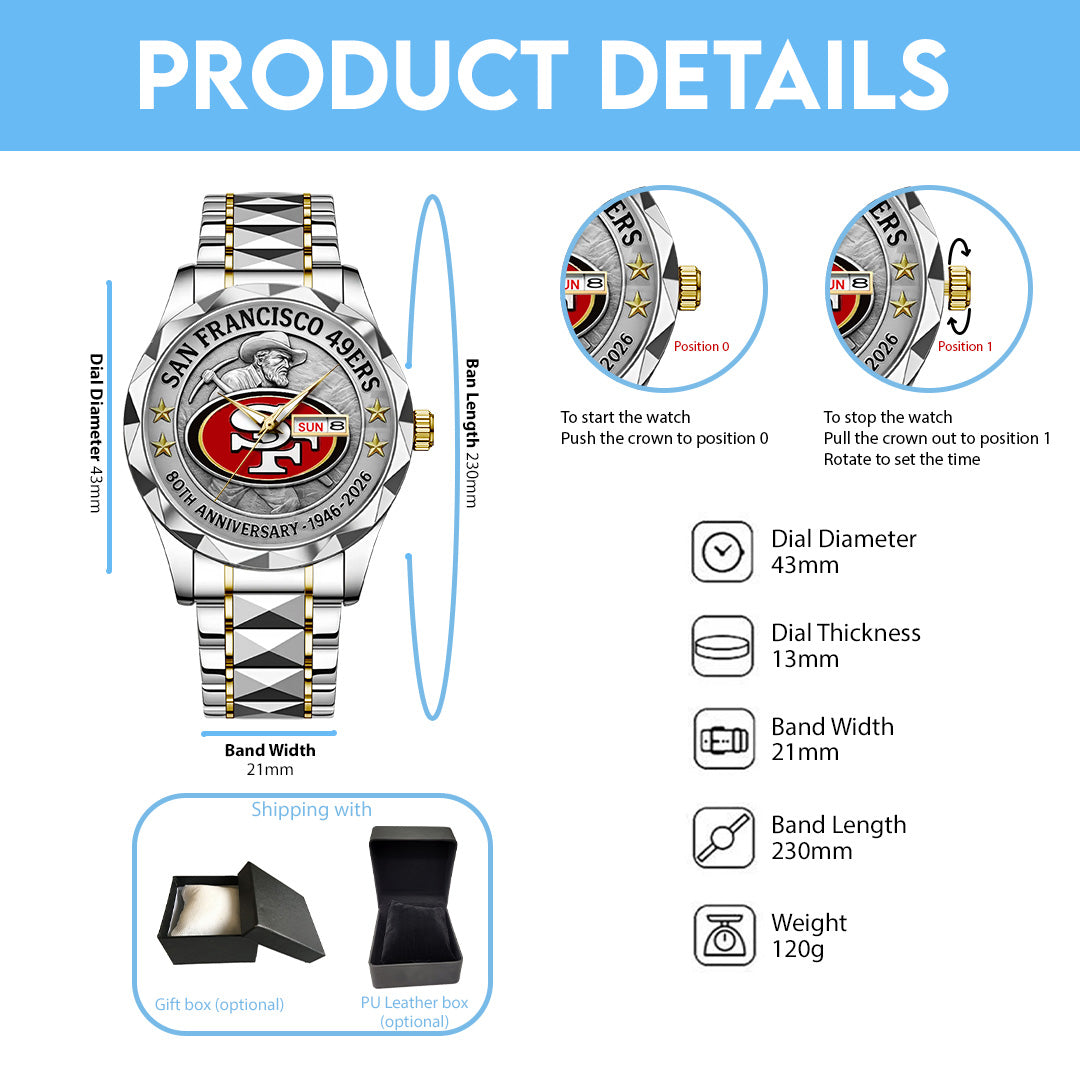 San Francisco 49ers 2026 Anniversary Alloy Luxury Quartz Watch – TANTN16987