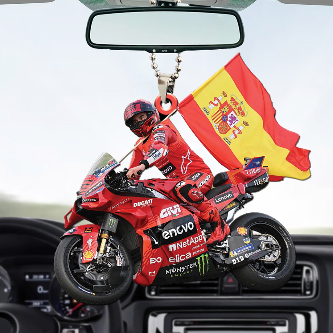 Ducati Lenovo Team x Marc Márquez Custom Shape 2-sided Acrylic Car Ornament – TANTN17123