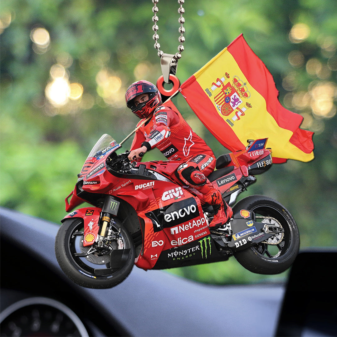Ducati Lenovo Team x Marc Márquez Custom Shape 2-sided Acrylic Car Ornament – TANTN17123
