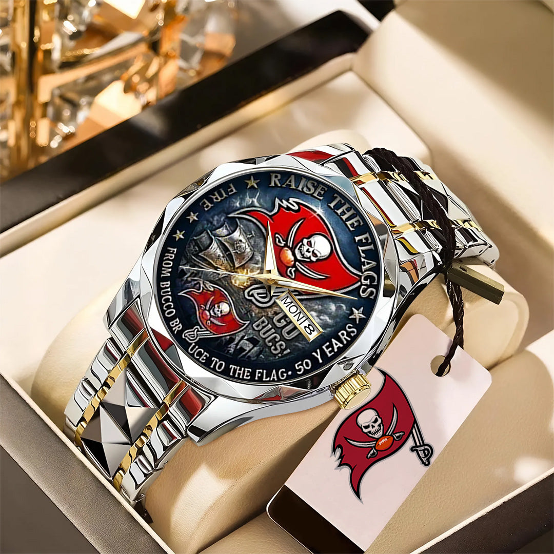 Tampa Bay Buccaneers 50th Anniversary 2025 Alloy Luxury Quartz Watch – TANTN17172