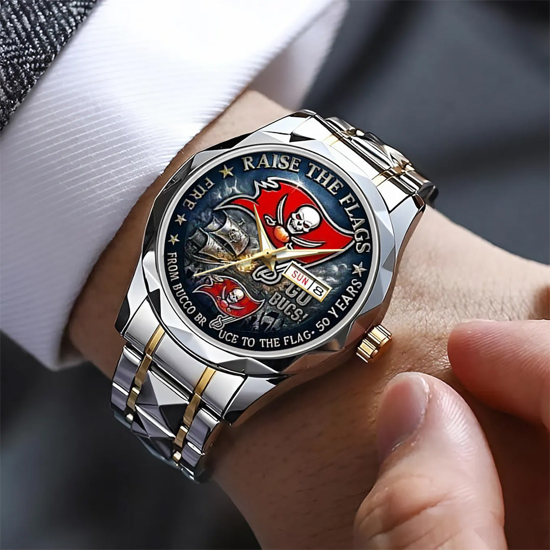 Tampa Bay Buccaneers 50th Anniversary 2025 Alloy Luxury Quartz Watch – TANTN17172