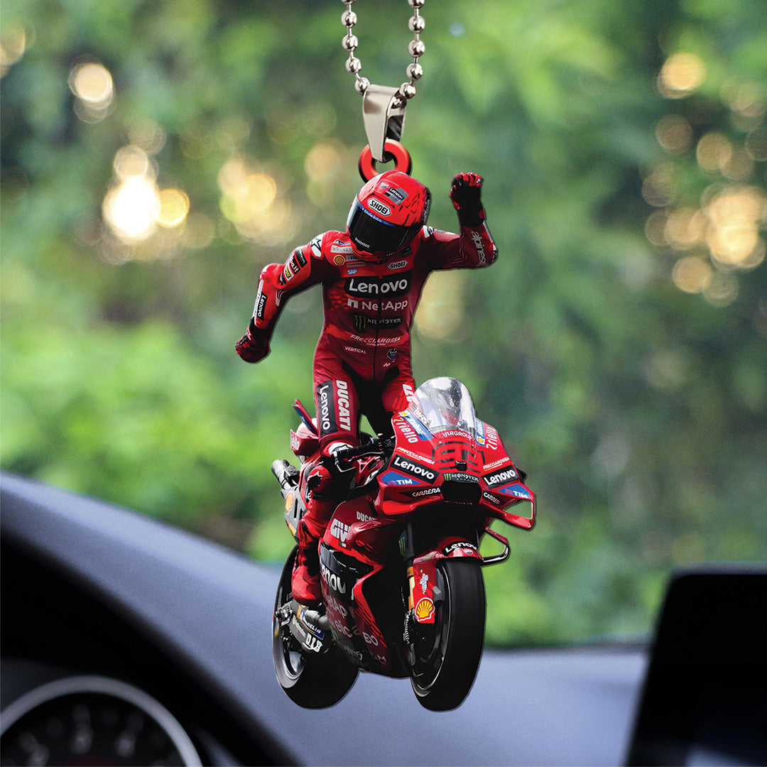 Ducati Lenovo Team x Marc Márquez Custom Shape 2-sided Acrylic Car Ornament – TANTN17209