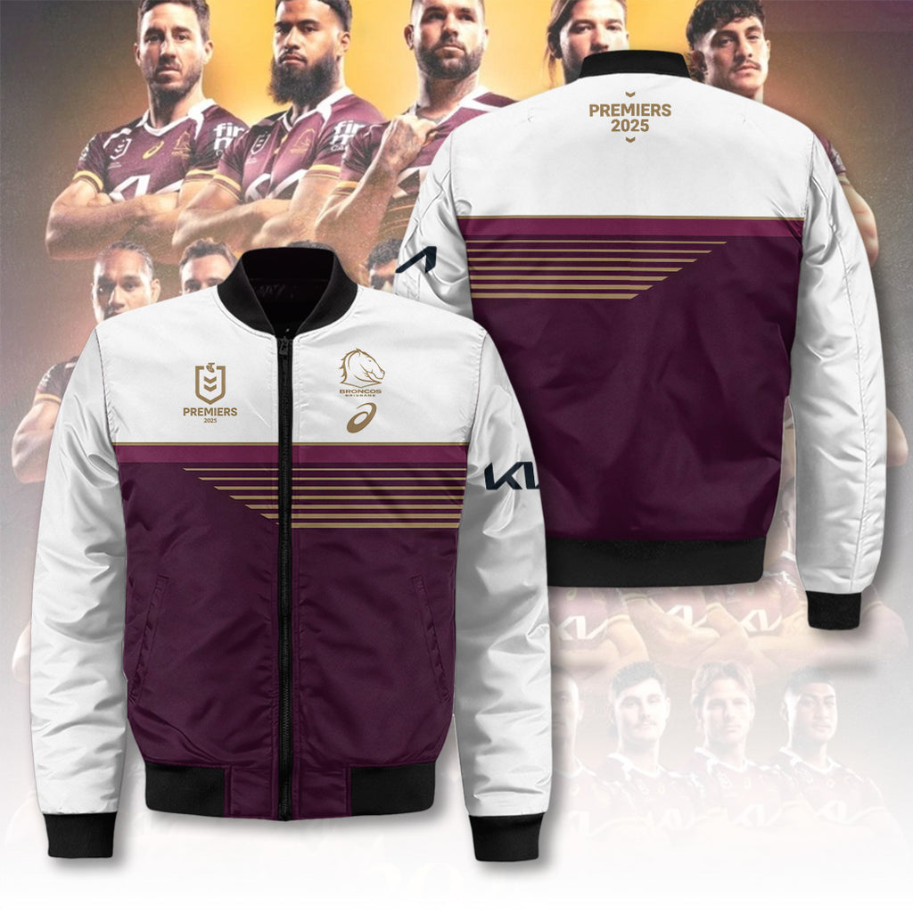 Brisbane Broncos 2025 Premiership 3D Bomber Jacket – TANTN17440