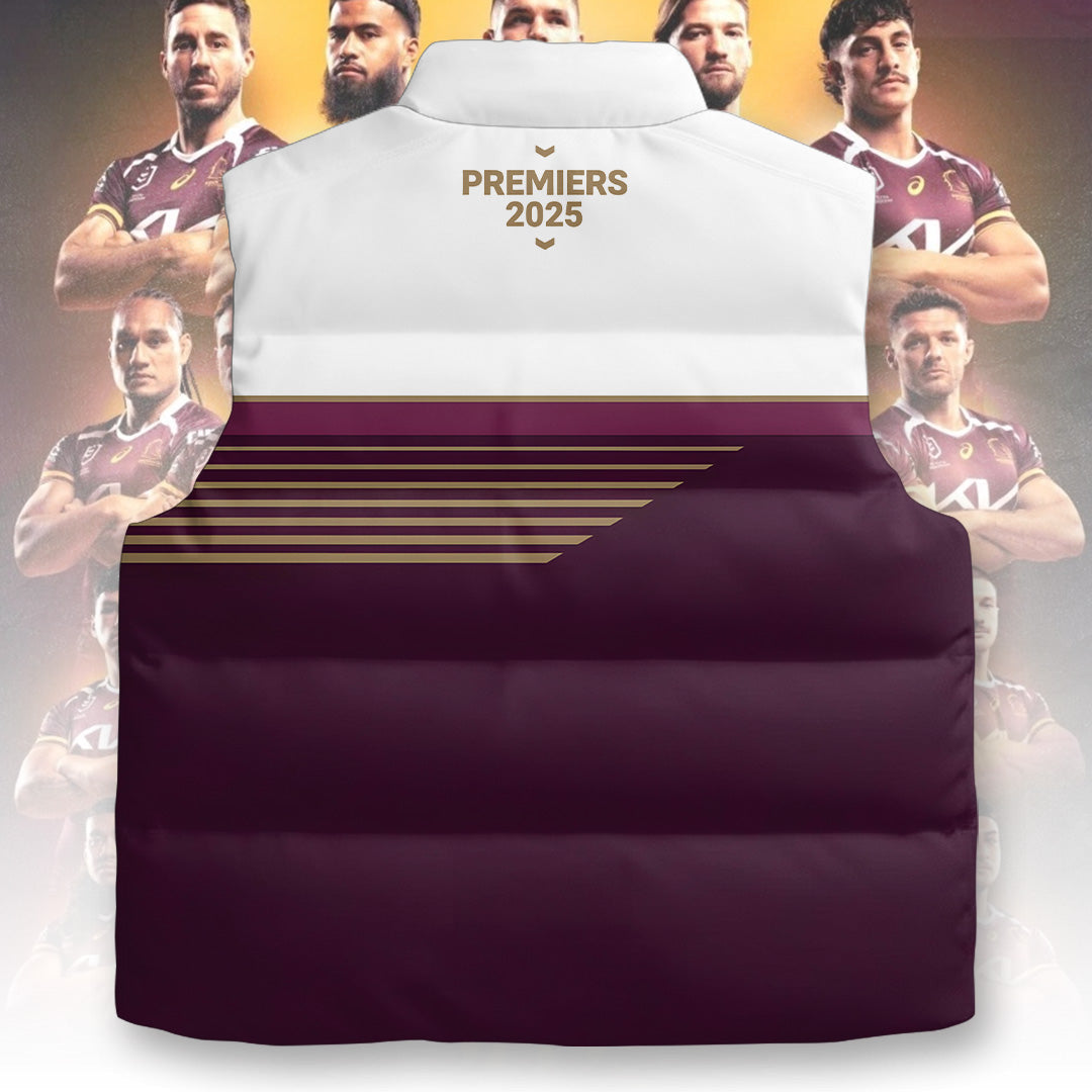 Brisbane Broncos 2025 Premiership 3D Sleeveless Down Jacket – TANTN17486