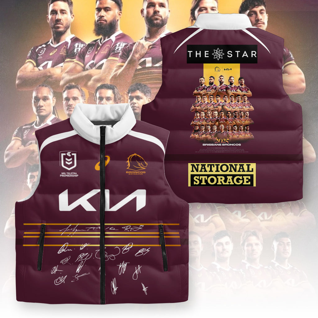 Brisbane Broncos 2025 Premiership 3D Sleeveless Down Jacket – TANTN17700
