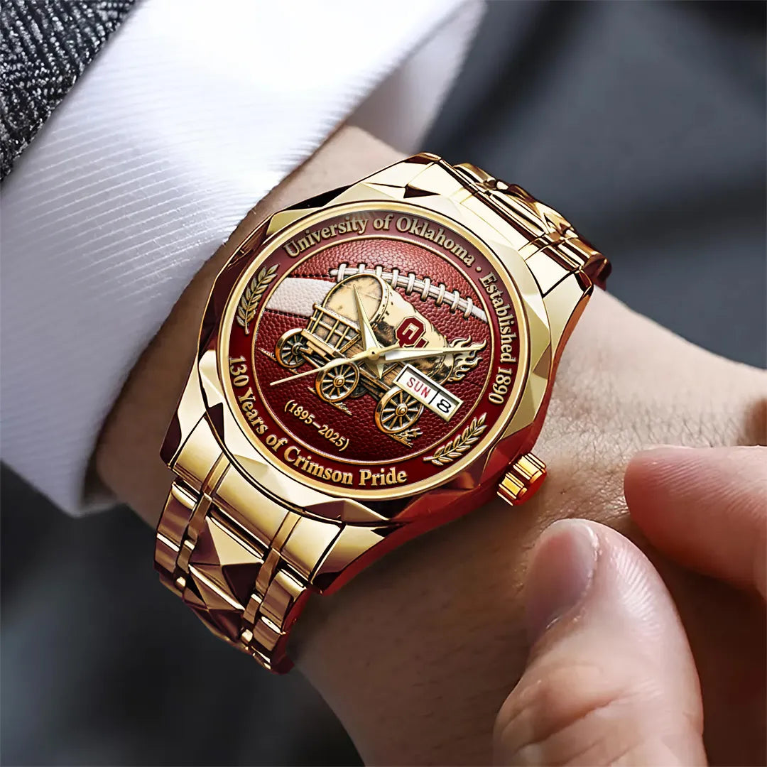 Oklahoma Sooners Football 130th Anniversary 2025 Alloy Luxury Quartz Watch – TANTN17817
