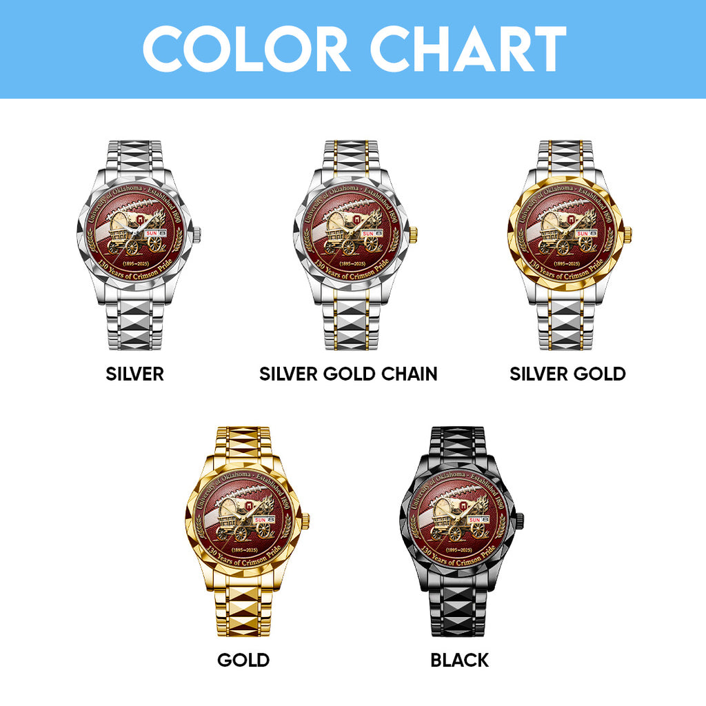Oklahoma Sooners Football 130th Anniversary 2025 Alloy Luxury Quartz Watch – TANTN17817