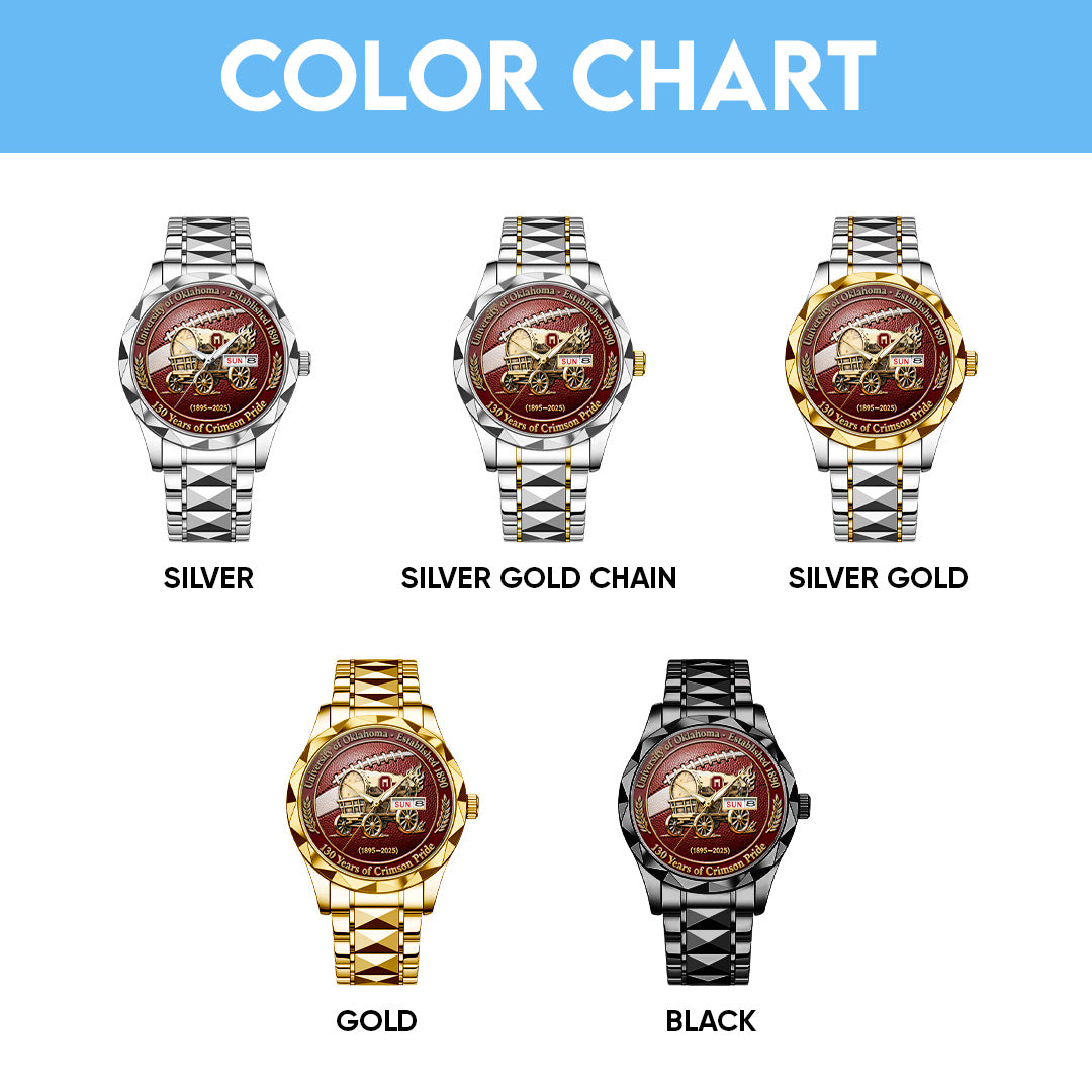 Oklahoma Sooners Football 130th Anniversary 2025 Alloy Luxury Quartz Watch – TANTN17817
