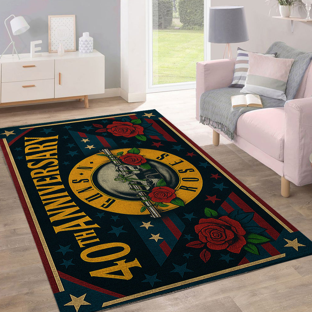 Guns N' Roses 40th Anniversary Rectangular Rug – TANTN17867
