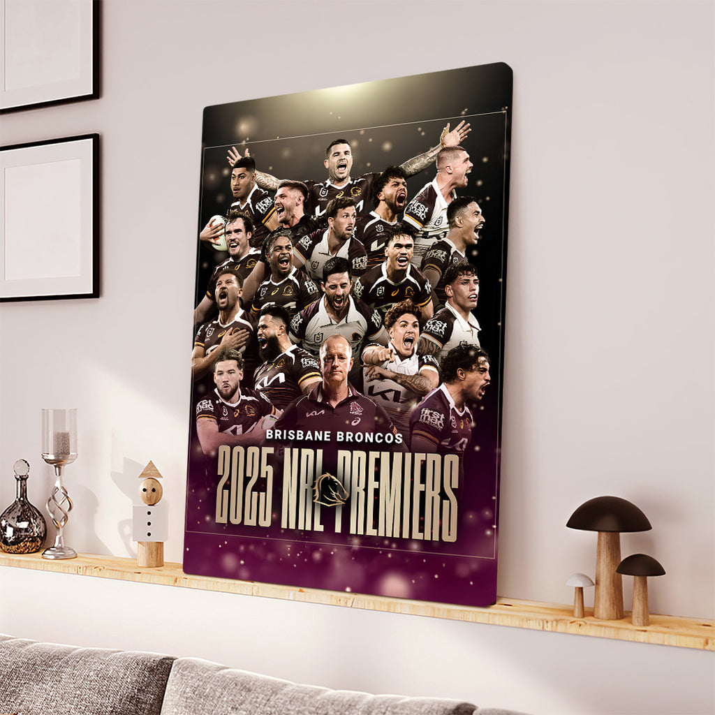 Brisbane Broncos Premiers 2025 Rectangle Canvas With Inner Frame – TANTN17890