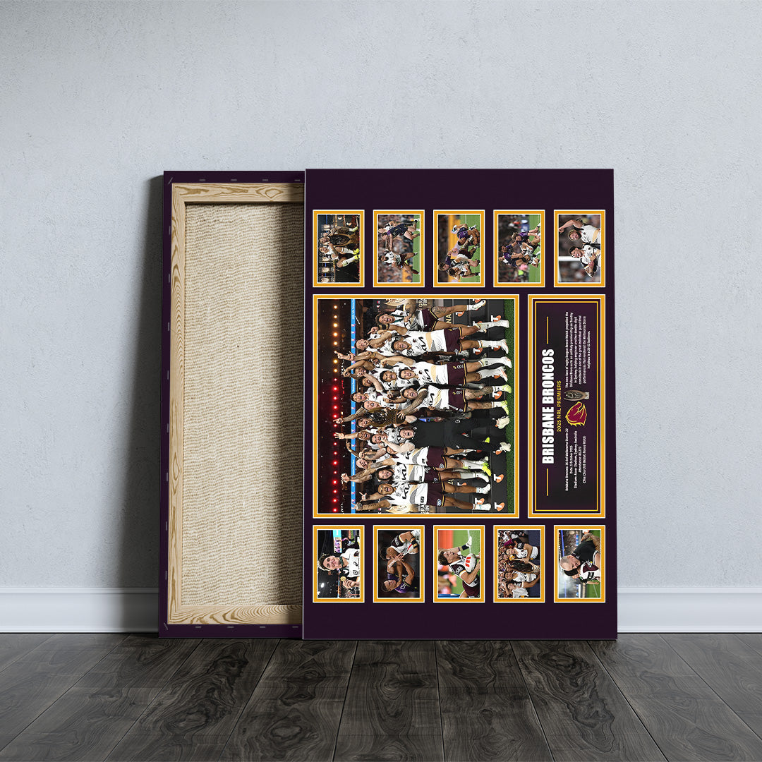 Brisbane Broncos Premiers 2025 Rectangle Canvas With Inner Frame – TANTN17900