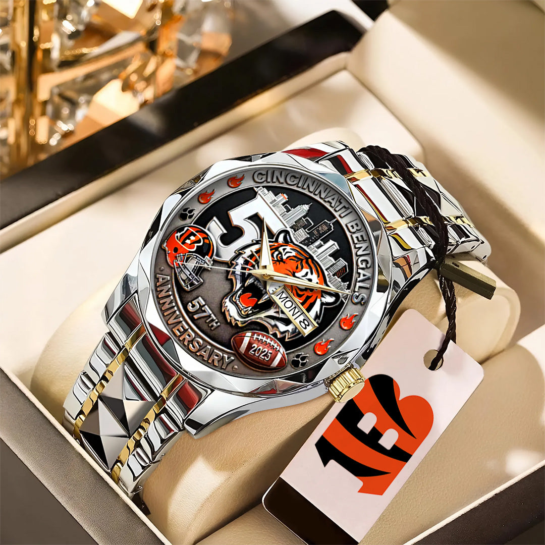 Cincinnati Bengals 57th Anniversary 2025 Alloy Luxury Quartz Watch – TANTN18022