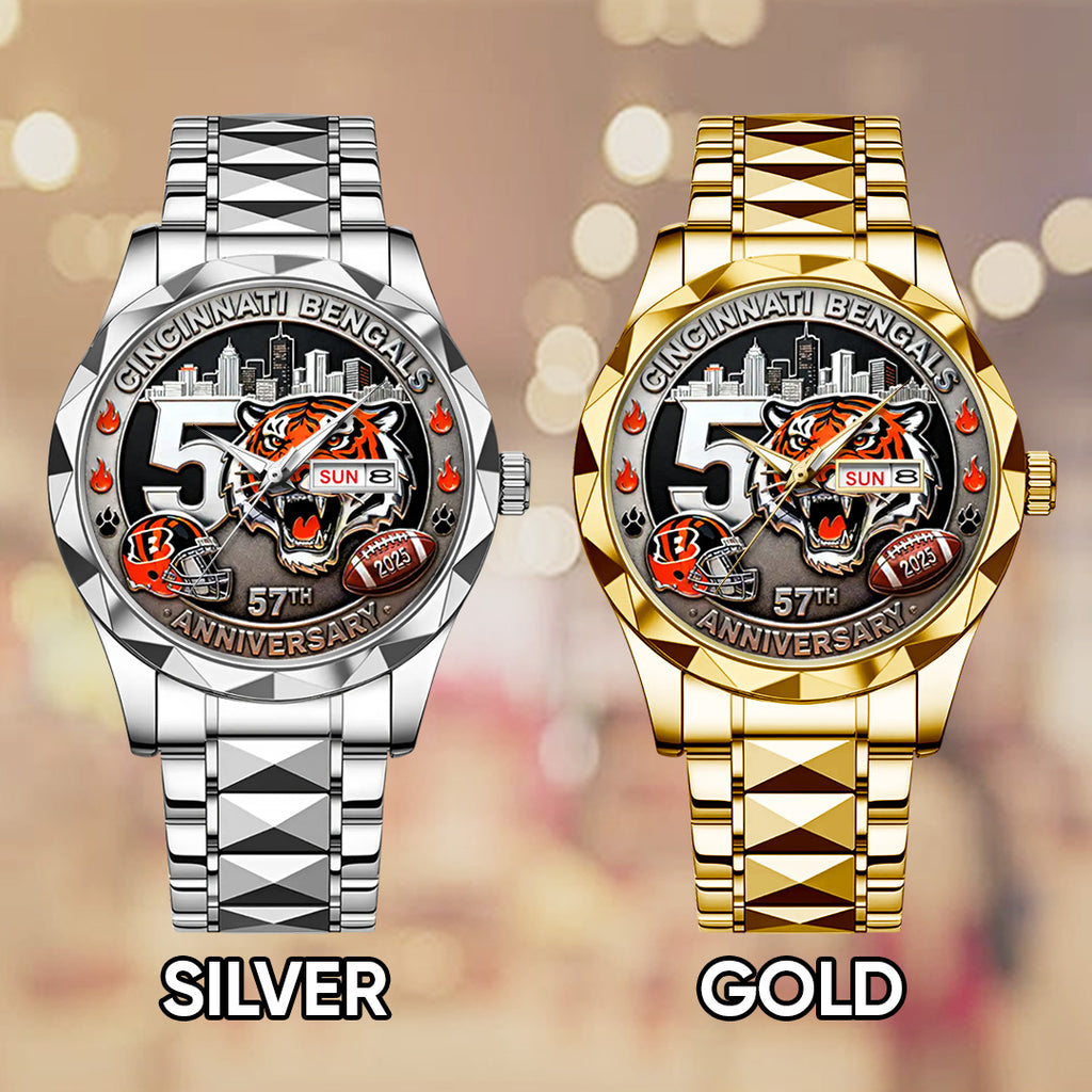 Cincinnati Bengals 57th Anniversary 2025 Alloy Luxury Quartz Watch – TANTN18022