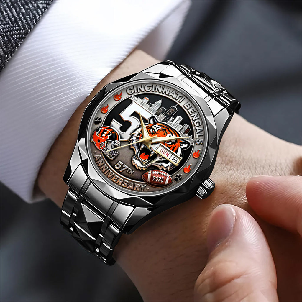 Cincinnati Bengals 57th Anniversary 2025 Alloy Luxury Quartz Watch – TANTN18022