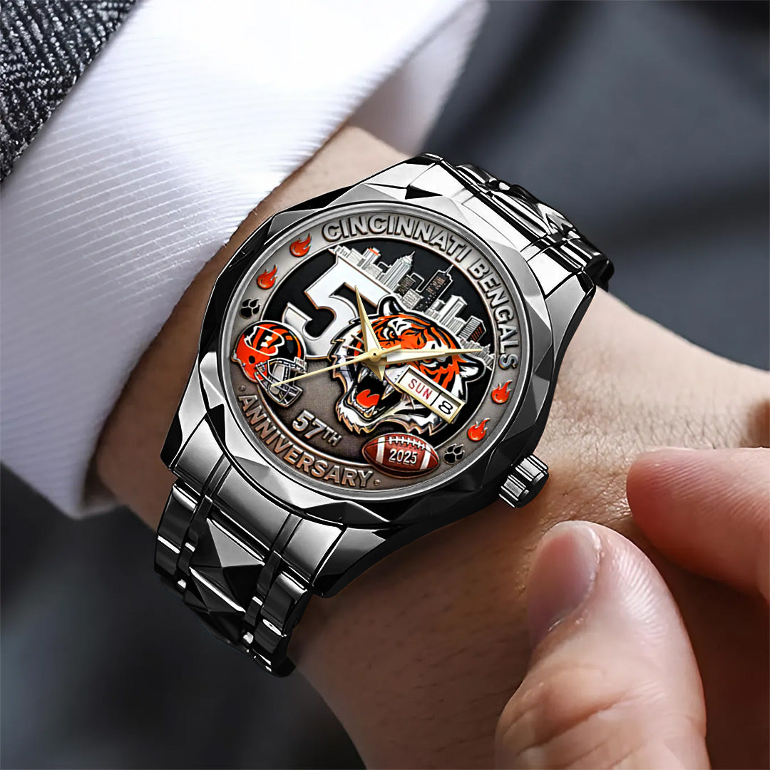 Cincinnati Bengals 57th Anniversary 2025 Alloy Luxury Quartz Watch – TANTN18022