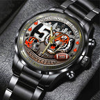 Cincinnati Bengals 57th Anniversary 2025 Black Stainless Steel Watch – TANTN18023