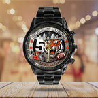 Cincinnati Bengals 57th Anniversary 2025 Black Stainless Steel Watch – TANTN18023