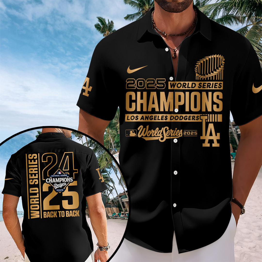 Los Angeles Dodgers World Series 2025 Short Sleeve Button-Down Shirt – TANTN18184