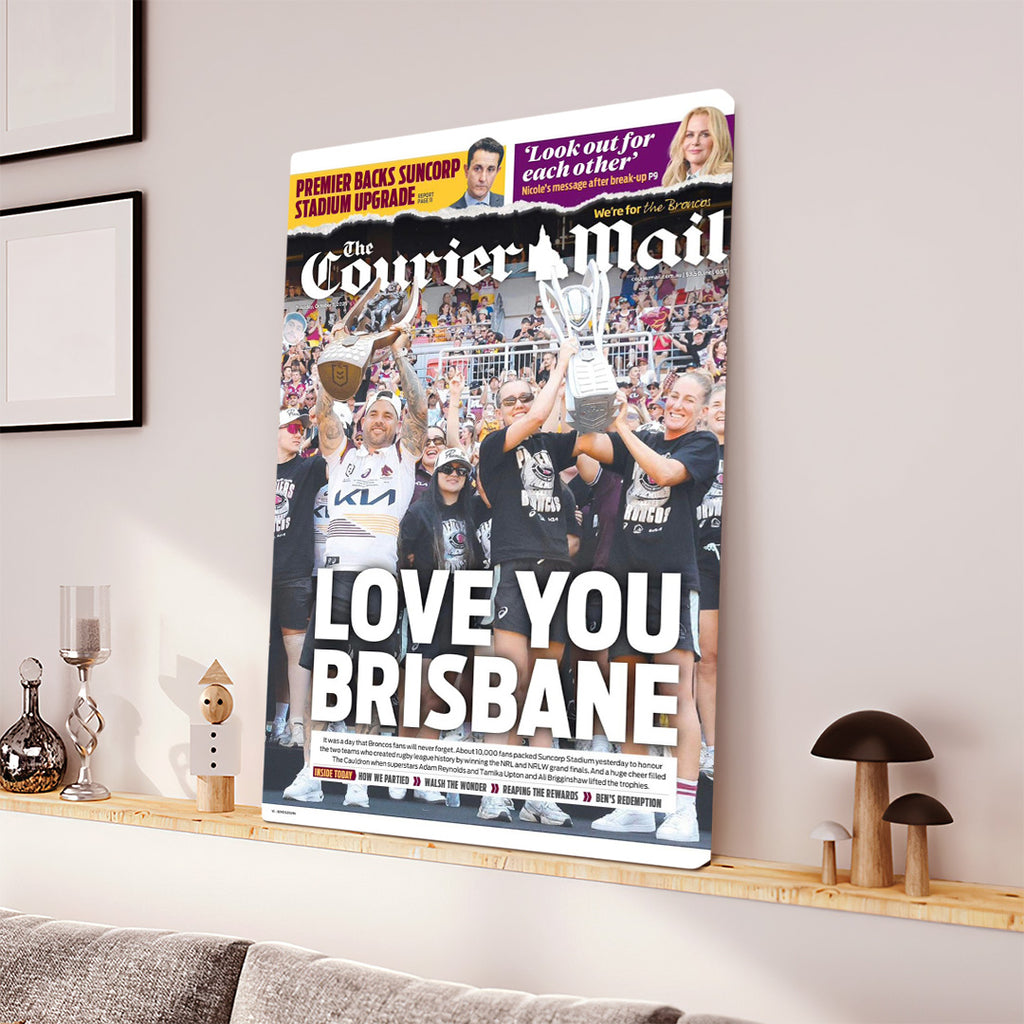 Brisbane Broncos 2025 Premiership Rectangle Canvas With Inner Frame – TANTN18235