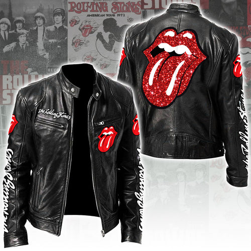 The Rolling Stones Motorcycle Leather Jacket – TANTN18359