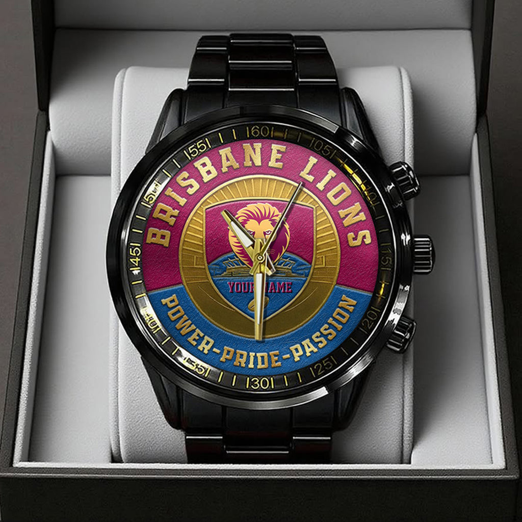 Brisbane Lions Black Stainless Steel Watch – TANTN18626