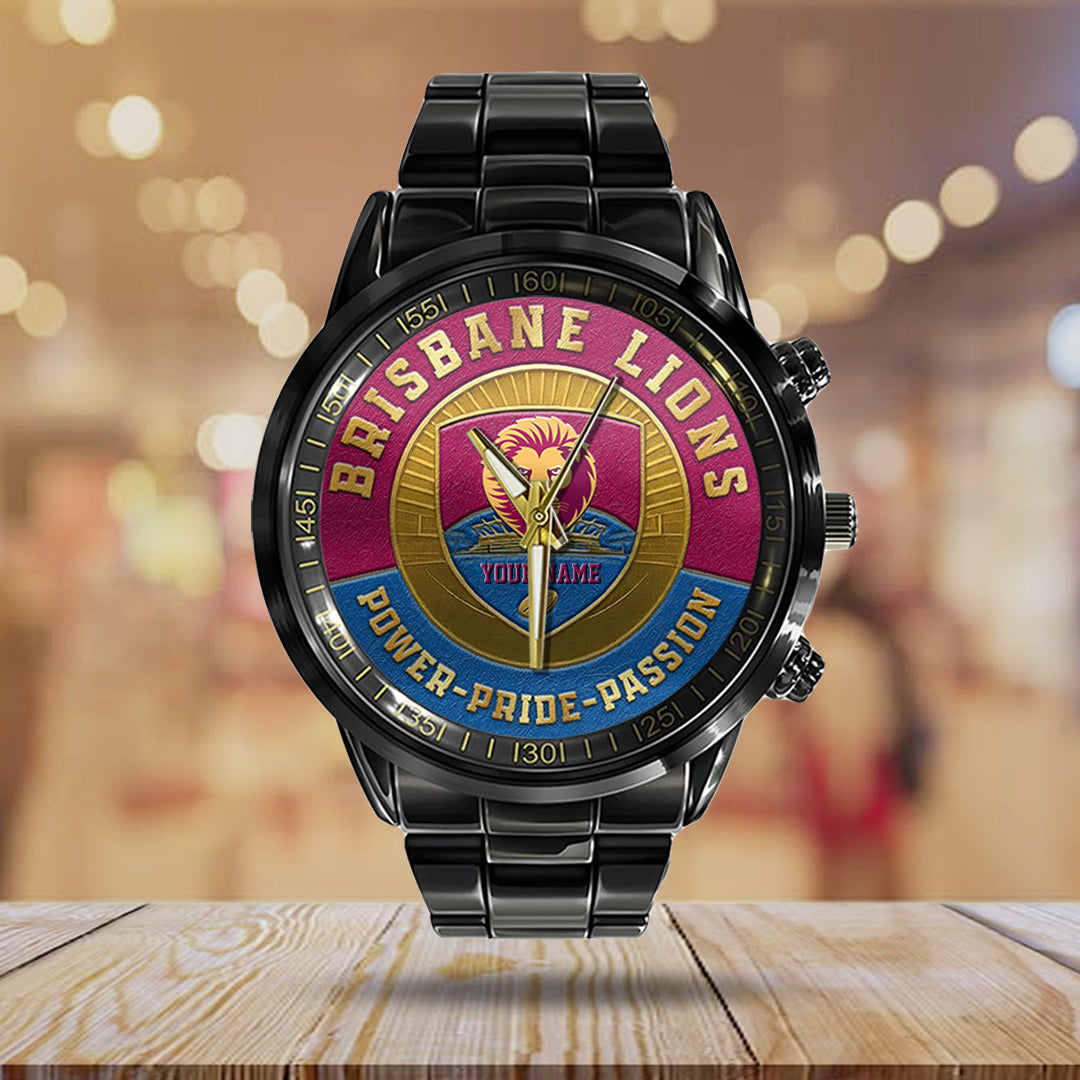 Brisbane Lions Black Stainless Steel Watch – TANTN18626