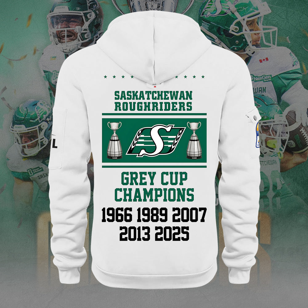 Personalized Saskatchewan Roughriders 2025 Grey Cup Champions 2D Quarter Zip Hoodie – TANTN18911