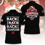 Nebraska Cornhuskers Women's Volleyball 2025 Big Ten Champions 3D Apparel – TANTN18946